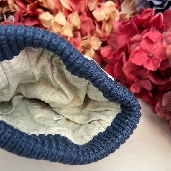 Infant Baby Blue Striped Winter Hat & Ring Scarf Set - Picture 10 of 16